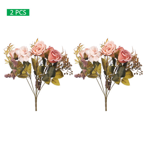 2pcs Artificial Mini Rose Flower with Filler Bunch