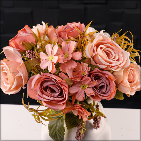 Artificial Mini Rose Flower with Filler Bunch