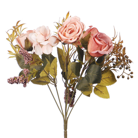 Artificial Mini Rose Flower with Filler Bunch