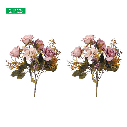 2pcs Artificial Mini Rose Flower with Filler Bunch