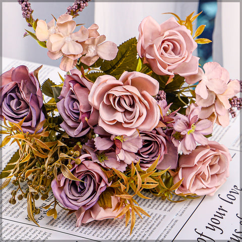 Artificial Mini Rose Flower with Filler Bunch