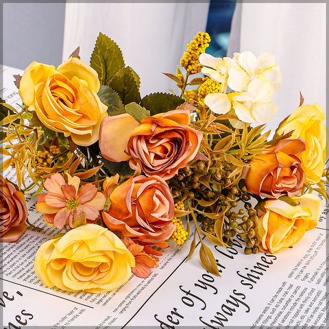 Artificial Mini Rose Flower with Filler Bunch