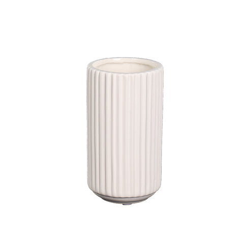 White Nordic design ceramic vase with stone shape