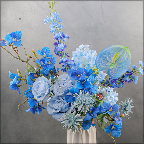 Blue Flower Arrangements with Vase