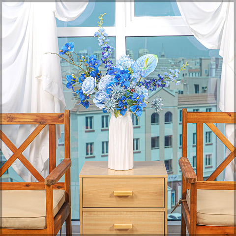 Blue Flower Arrangements with Vase