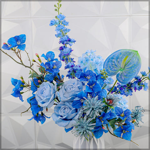 Blue Flower Arrangements with Vase