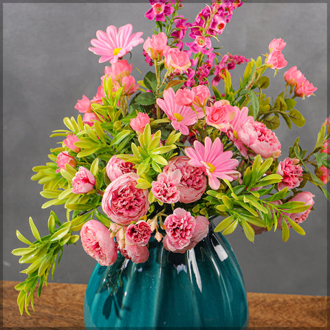 Flower Arrangements with Blue Color Vase