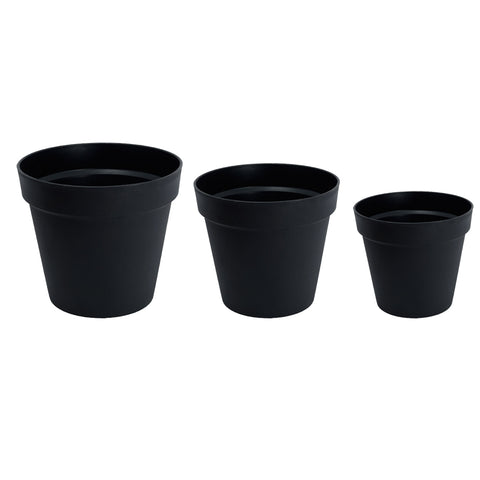 Modern black planter pot set