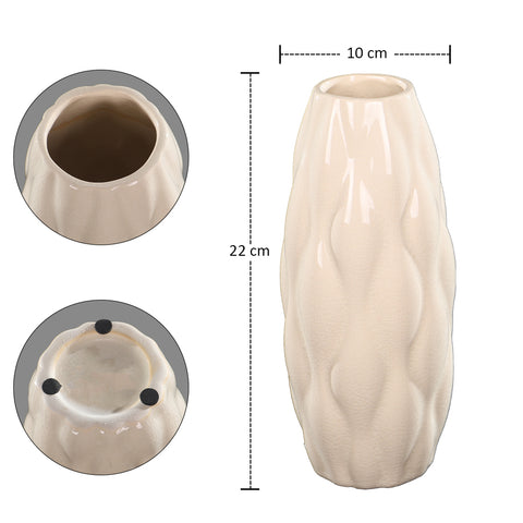 Cream ceramic vase