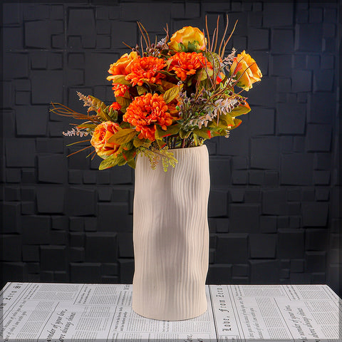 Neutral tone modern cream ceramic vase