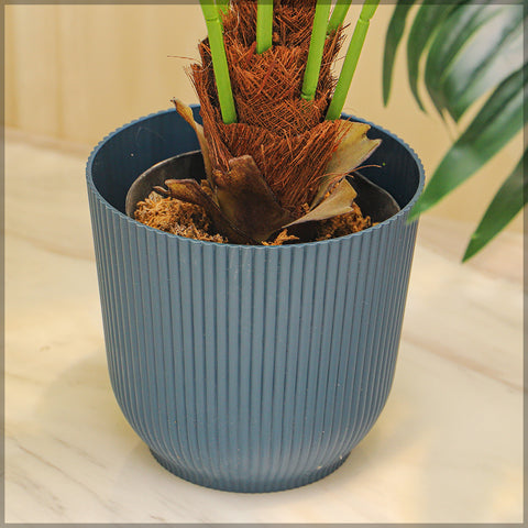 2pcs Modern Rib Design Plastic Pot