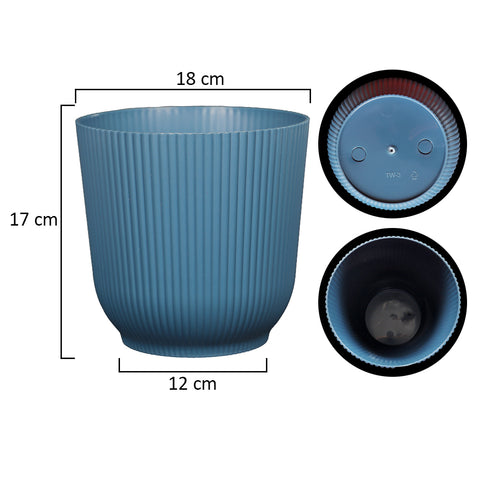 2pcs Modern Rib Design Plastic Pot