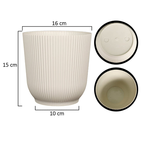 Modern Rib Design Plastic Pot