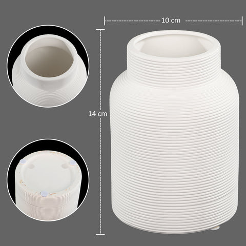 Minimalist white ceramic vase for table centerpieces