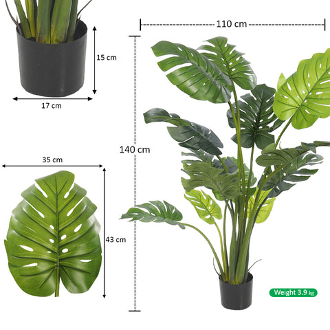 Artificial Monstera Deliciosa Plant 140cm Tall