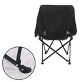 Outdoor black camping chair with built-in cup holder