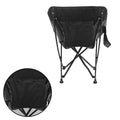 Lightweight black camping chair with cup holder