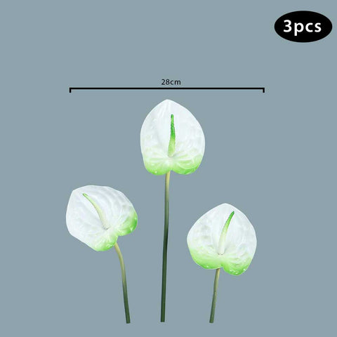 Artificial Single Anthurium Flower W-Green