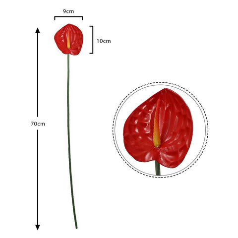 Artificial Single Anthurium Flower Red