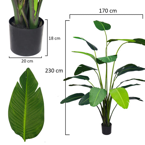 Realistic faux banana plant with lifelike leaves