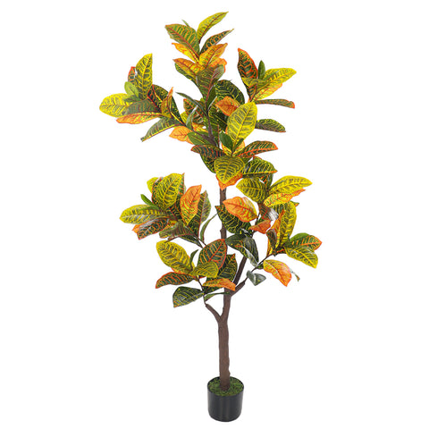 Nearly Natural Croton Plant with vibrant leaves for indoor decor