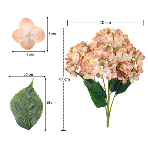 3 pcs Nearly Natural Hydrangea Flower