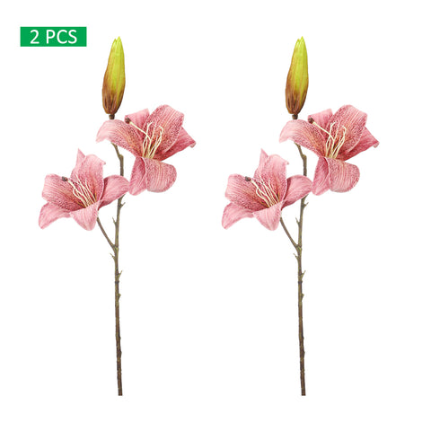 2 pcs 3heads Nearly Natural Lily Flower