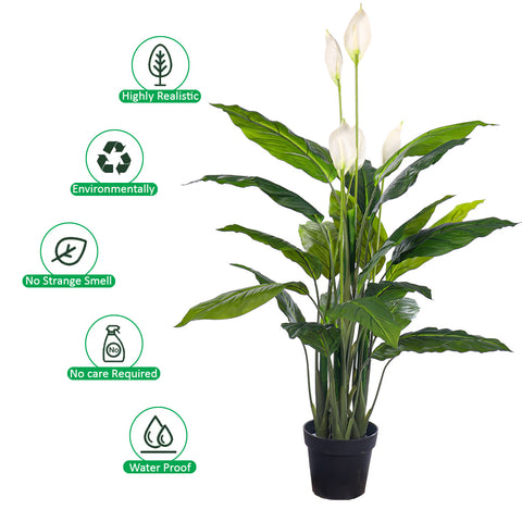 Lifelike white calla lily plant for modern interiors