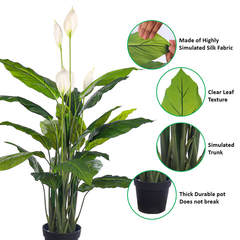 Realistic artificial white calla lily for home décor