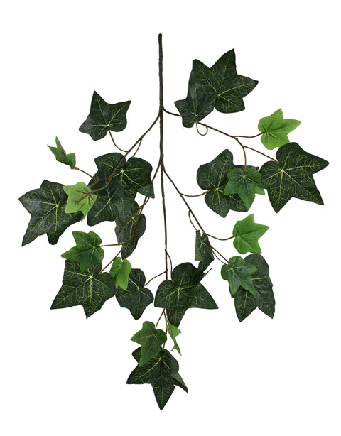 Artificial green ivy leaves