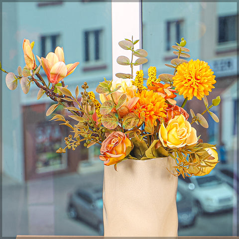 Orange Flower Arrangements with Vase