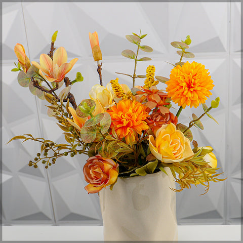 Orange Flower Arrangements with Vase