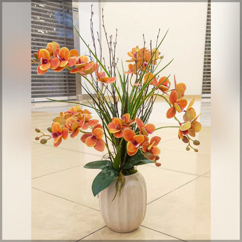 Orchid Flower Arrangements White & Orange