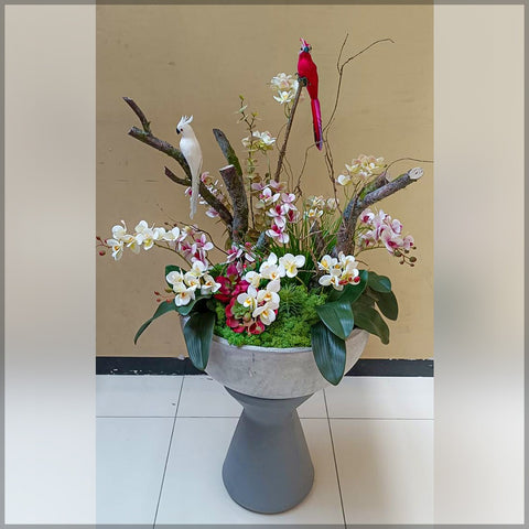 Orchid Flower Arrangements with Birds