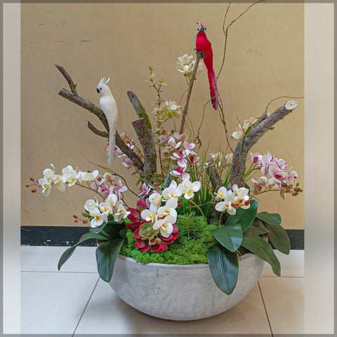 Orchid Flower Arrangements with Birds