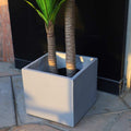 Gray concrete square plant pot Dubai