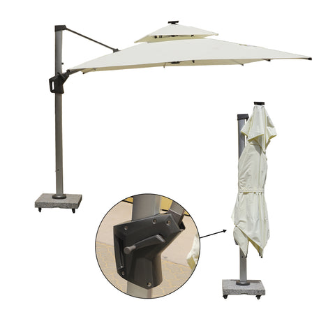 Outdoor Umbrella with 80kg Marble Base