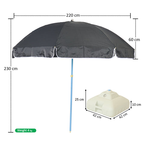 Outdoor Umbrella with Plastic Base