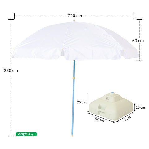 Outdoor Umbrella with Plastic Base