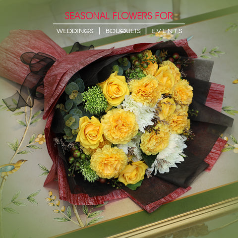 Luxury Birthday Rose Flowers Bouquet Yellow