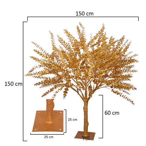 Faux golden eucalyptus plant for home decor