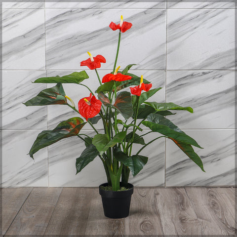 Realistic artificial anthurium plant for living room decoration