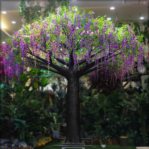 Artificial L-shaped olive tree in home decor