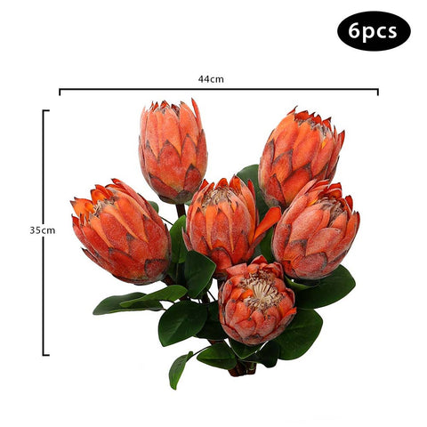 Artificial Orange King Protea Flower