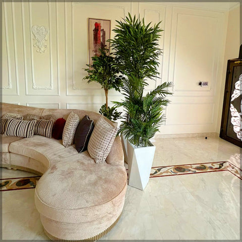 4pcs Artificial Palm And Banana Plant Arrangement