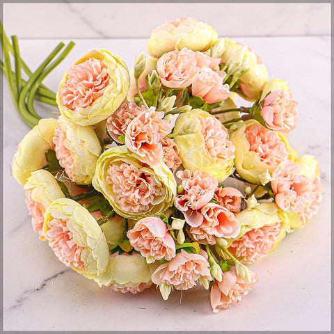 2 bunches Artificial Mini Peony Flower Bouquet