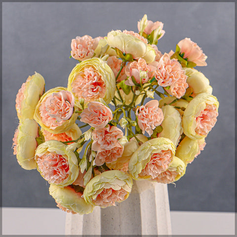 2 bunches Artificial Mini Peony Flower Bouquet