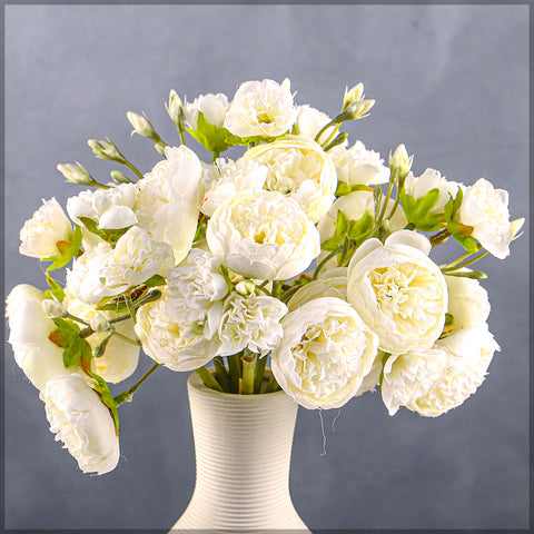 2 bunches Artificial Mini Peony Flower Bouquet