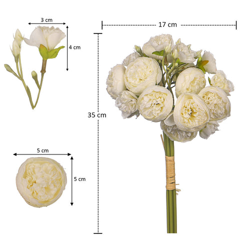 2 bunches Artificial Mini Peony Flower Bouquet