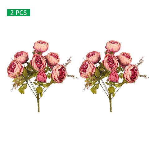 Set Artificial Silk Peony Bunch Flowers